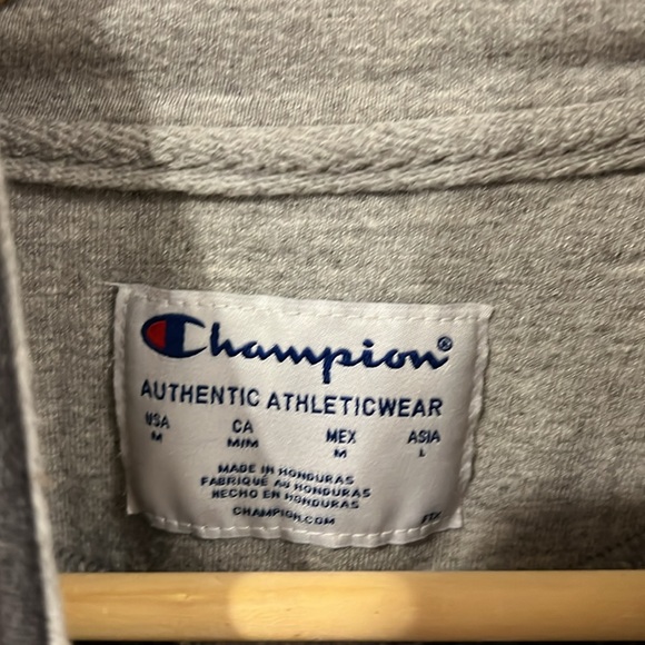 Champion Men's Powerblend Quarter-Zip gray sweatshirt, size medium - Picture 4 of 8